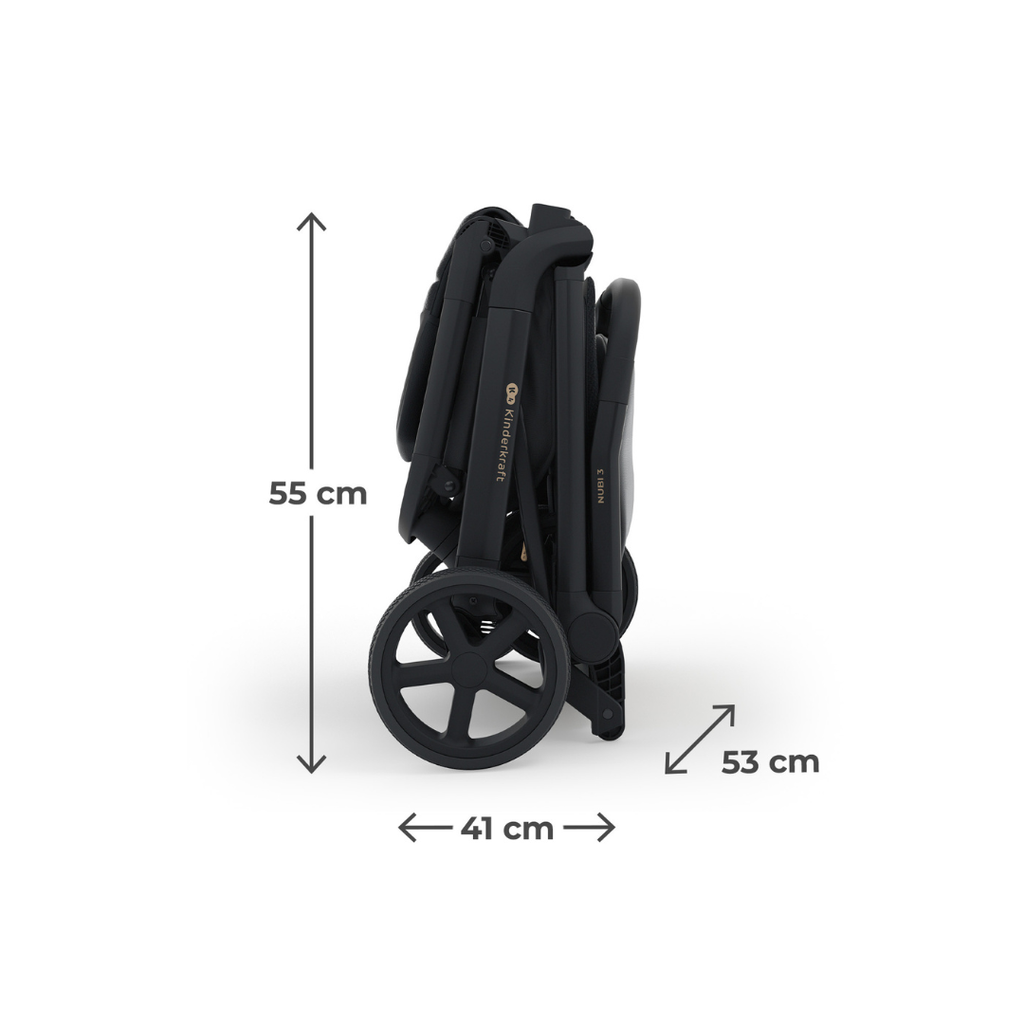 Kinderkraft NUBI 3 бебешка количка MIDNIGHT BLACK - снимка 12