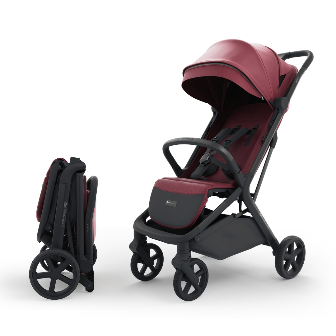 Kinderkraft NUBI 3 бебешка количка DARK RUBY - снимка 8