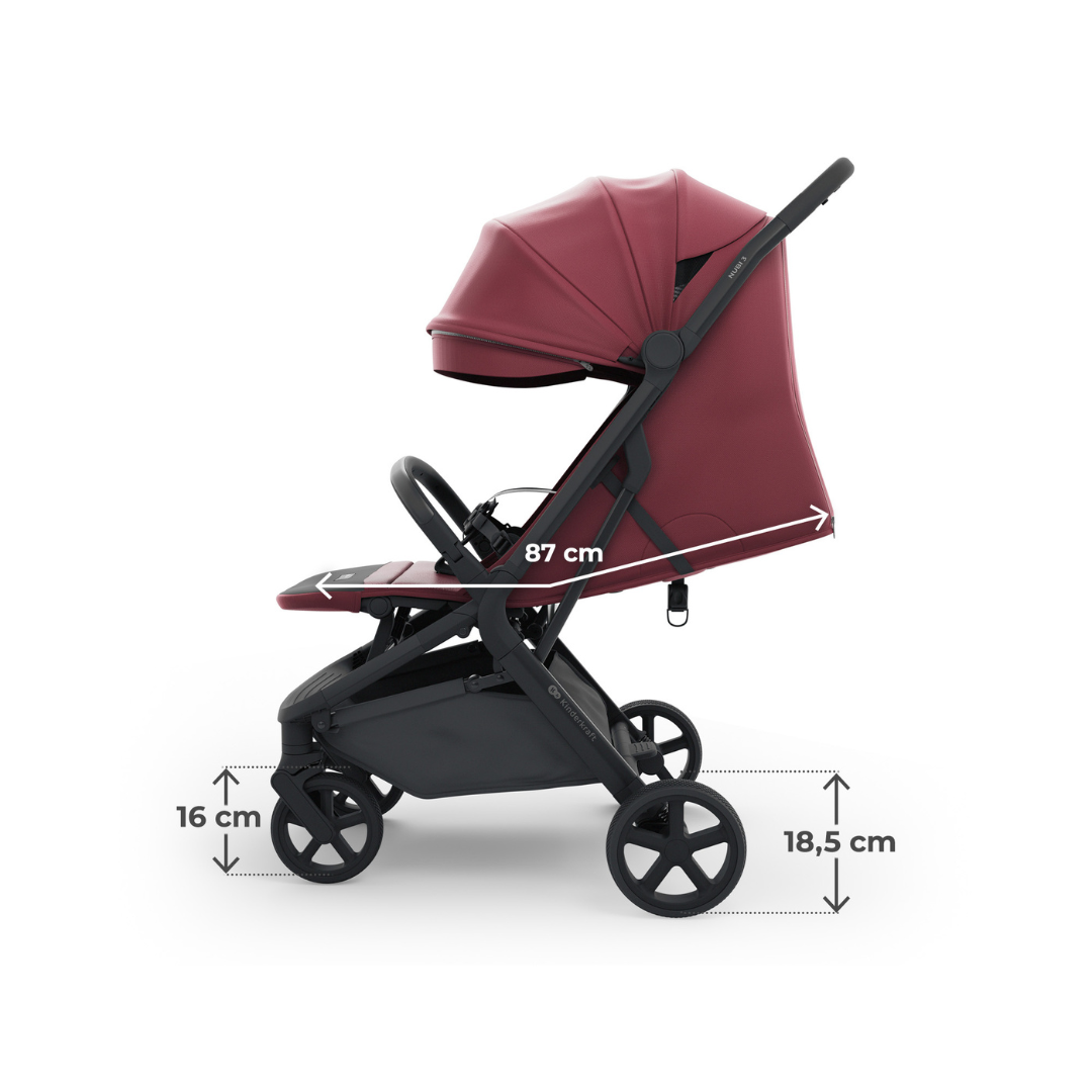 Kinderkraft NUBI 3 бебешка количка DARK RUBY - снимка 6