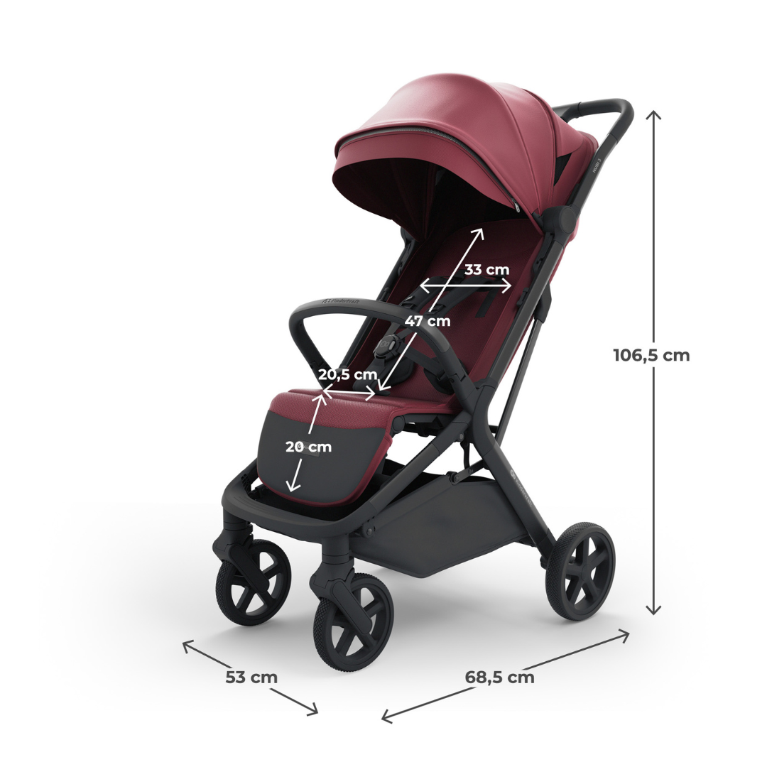 Kinderkraft NUBI 3 бебешка количка DARK RUBY - снимка 5