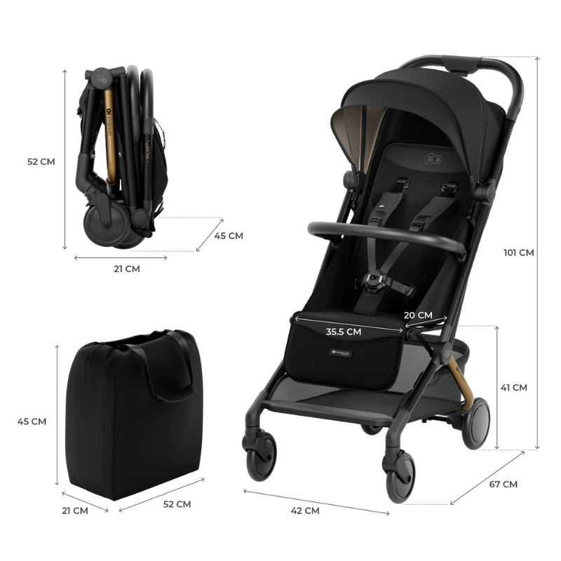KinderKraft PILOT 2 бебешка количка MIDNIGHT BLACK - снимка 9