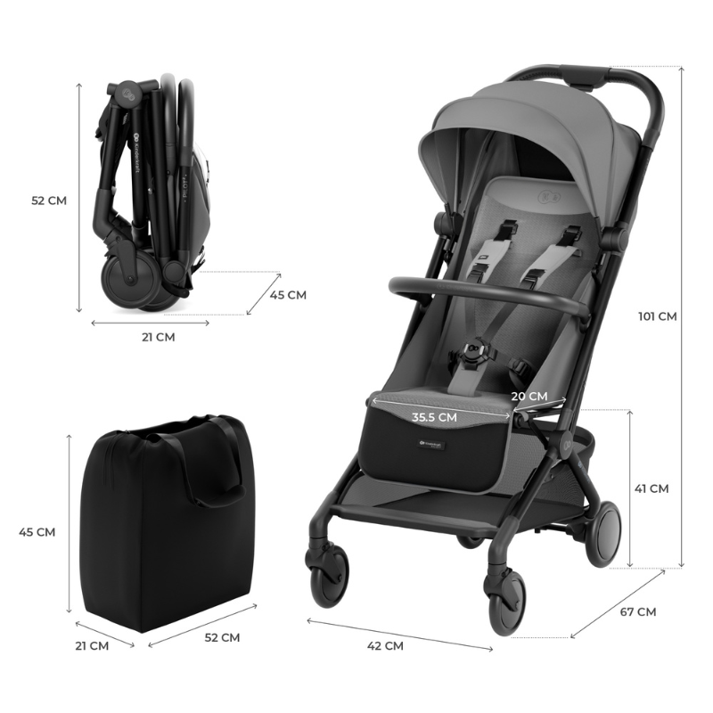 KinderKraft PILOT 2 бебешка количка PLATINUM GRAY - снимка 9