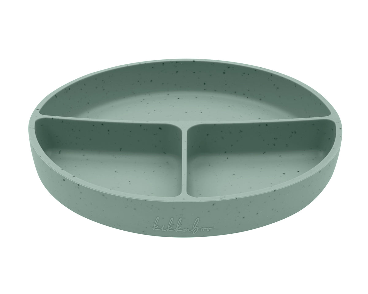 Чиния с отделения и вакуумно дъно Platinum Silicone Sage