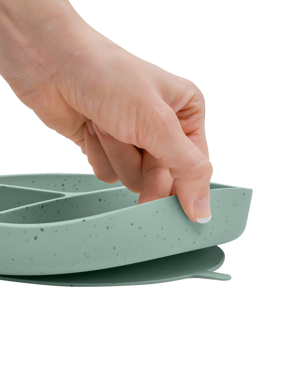 Чиния с отделения и вакуумно дъно Platinum Silicone Sage - снимка 3