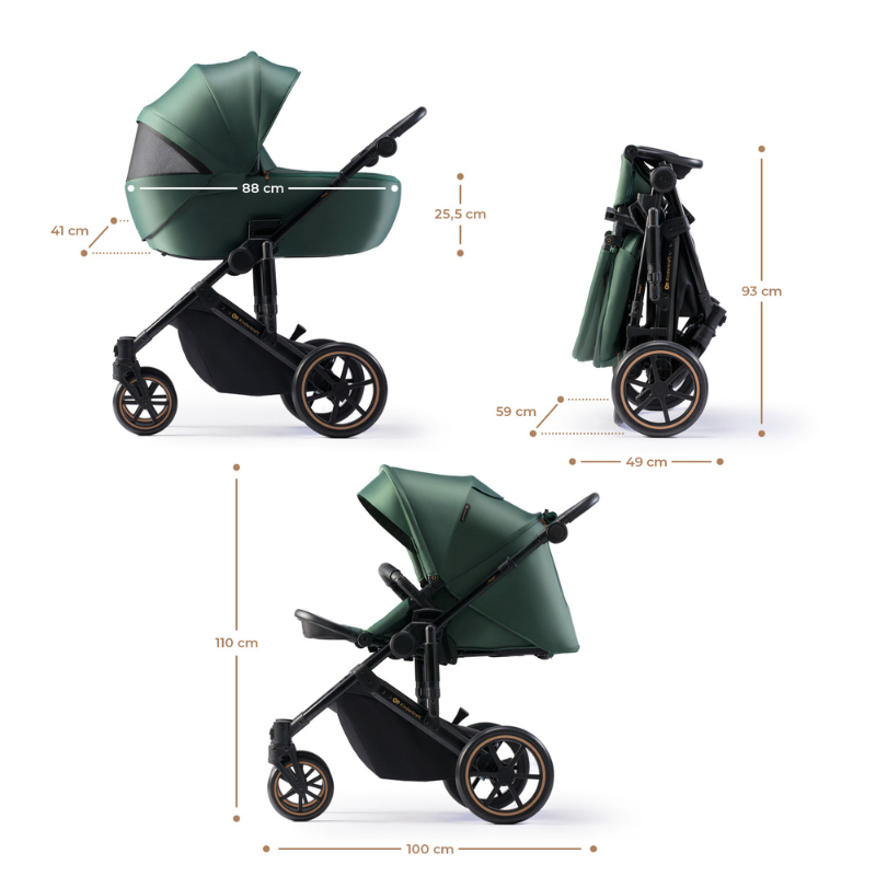 Kinderkraft Prime 2 бебешка количка 2в1 DARK GREEN - снимка 6