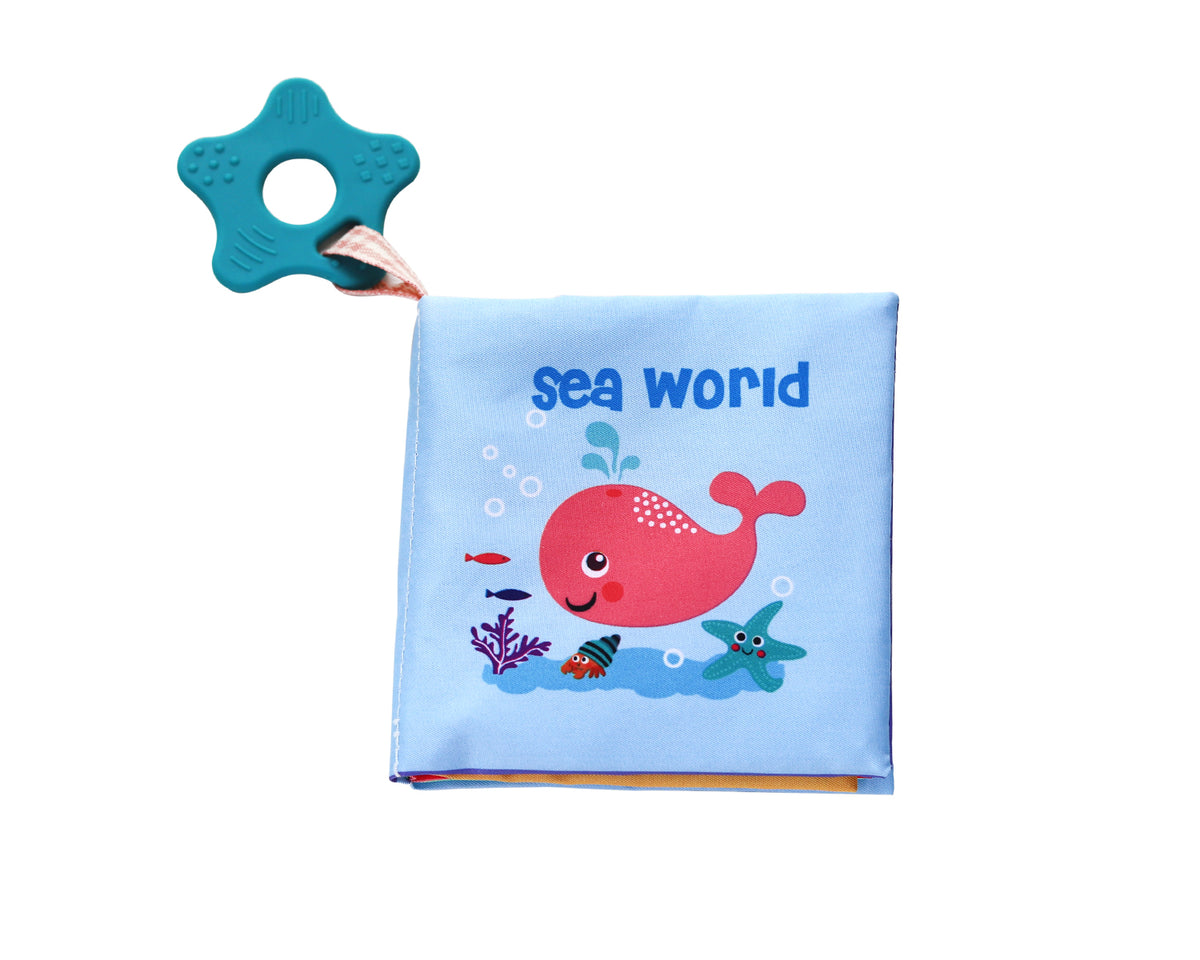 Образователна текстилна книжка с чесалка Sea world | Kikkaboo