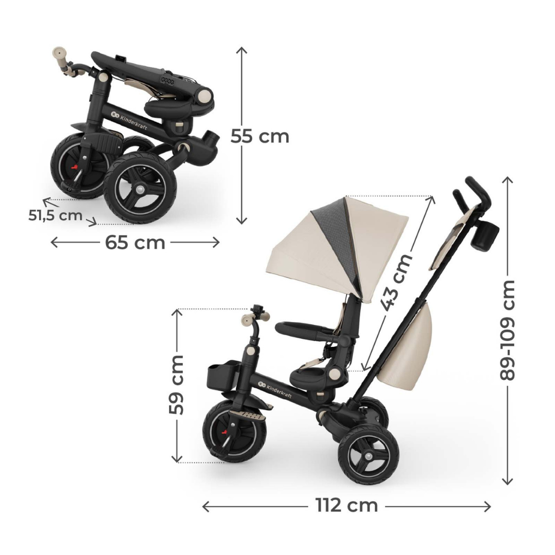 KinderKraft SPINSTEP 2 PLUS триколка БЕЖОВА - снимка 6