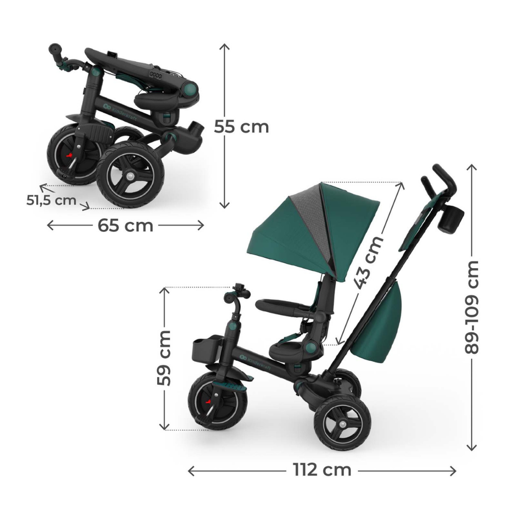 KinderKraft SPINSTEP 2 PLUS триколка ЗЕЛЕНА - снимка 6