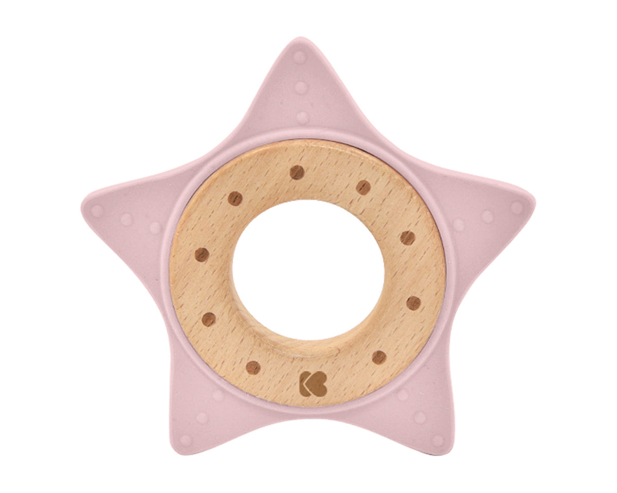 Чесалка дърво-силикон Star Pink | Kikkaboo