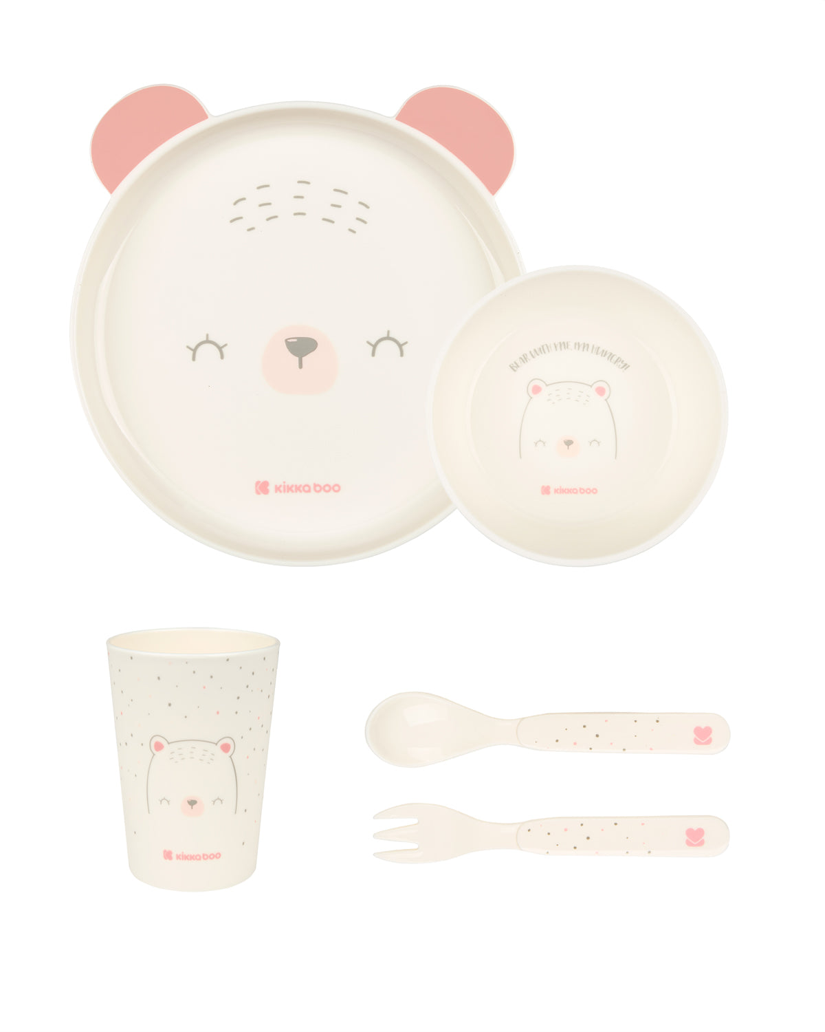 Сет за хранене пластмаса Bear with me Pink | Kikkaboo