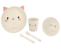 Сет за хранене бамбук Cat Pink | Kikkaboo