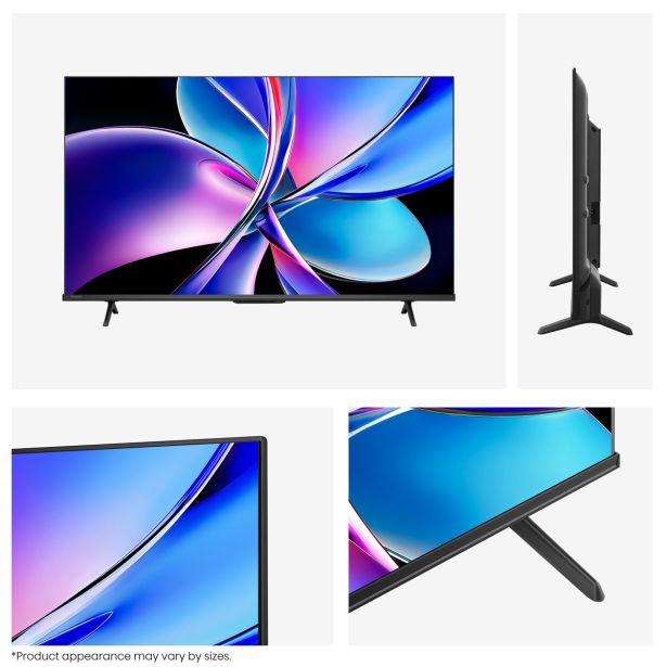 Hisense 50E7Q PRO преден и страничен изглед