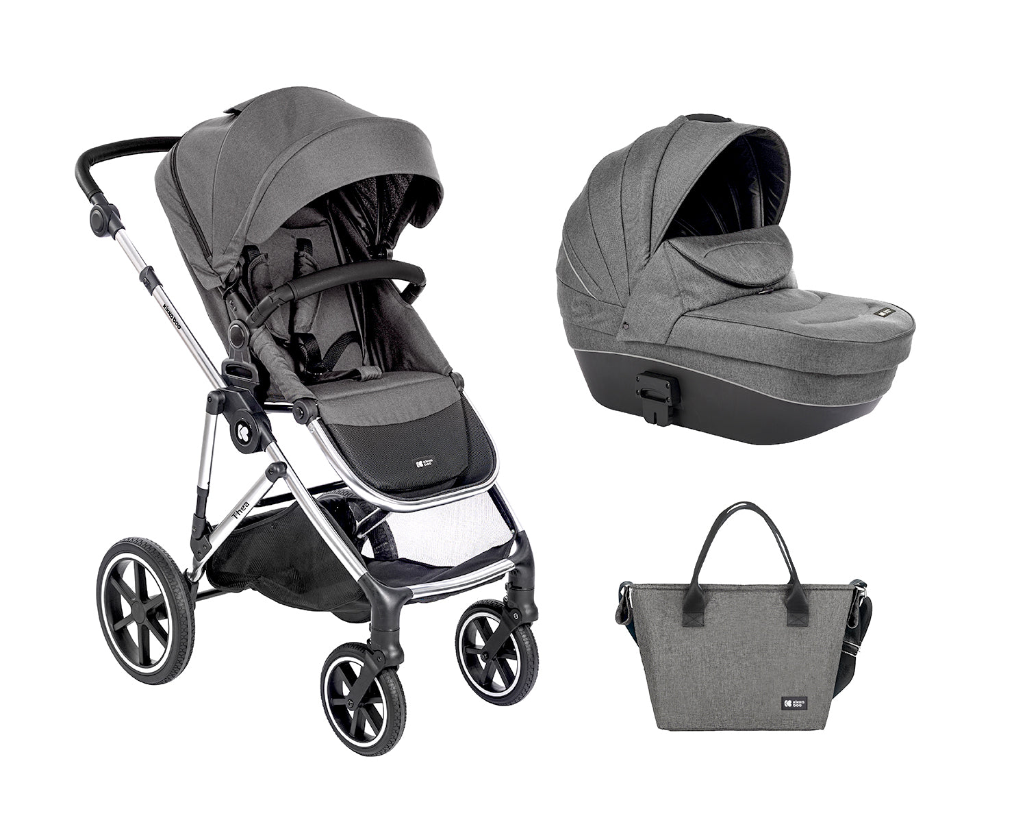 Комбинирана количка 2в1 с твърд кош Thea Dark Grey | Kikkaboo