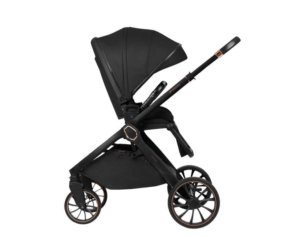 Комбинирана количка 2в1 с кош за новородено Tiffany Black 2024 - снимка 5