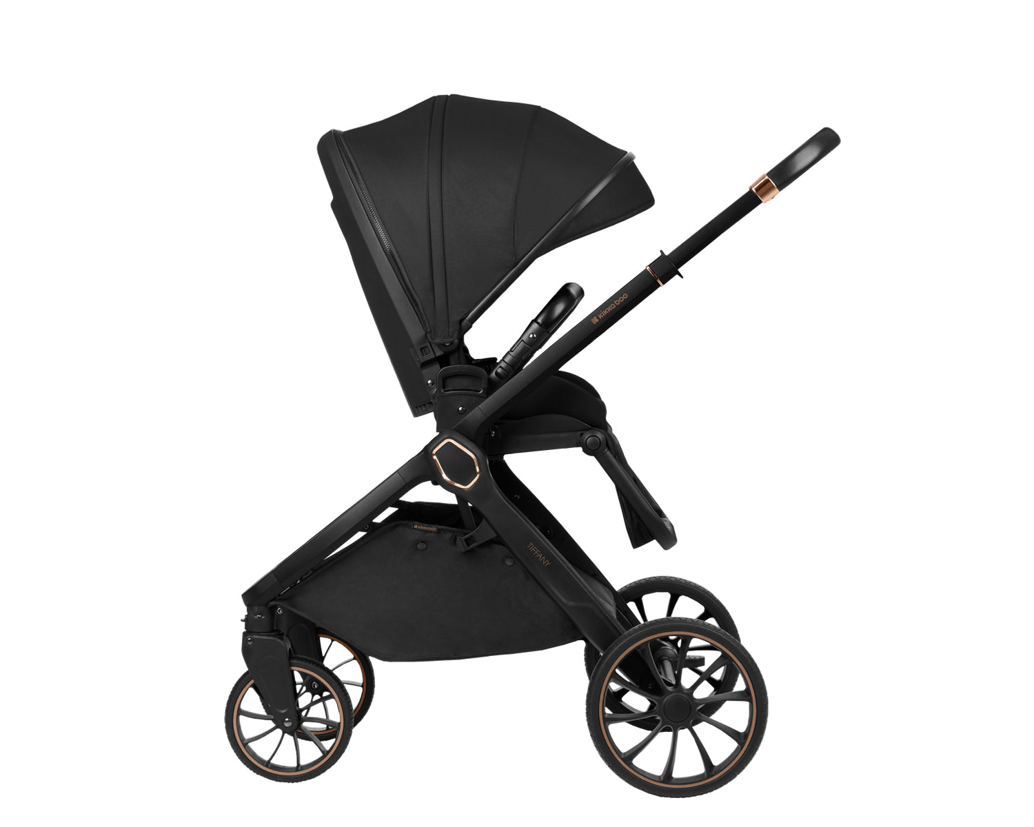 Комбинирана количка 2в1 с кош за новородено Tiffany Black 2024 - снимка 5