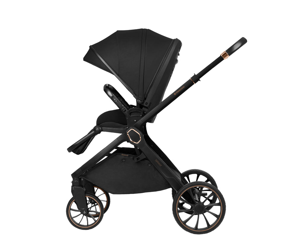 Комбинирана количка 2в1 с кош за новородено Tiffany Black 2024 - снимка 6