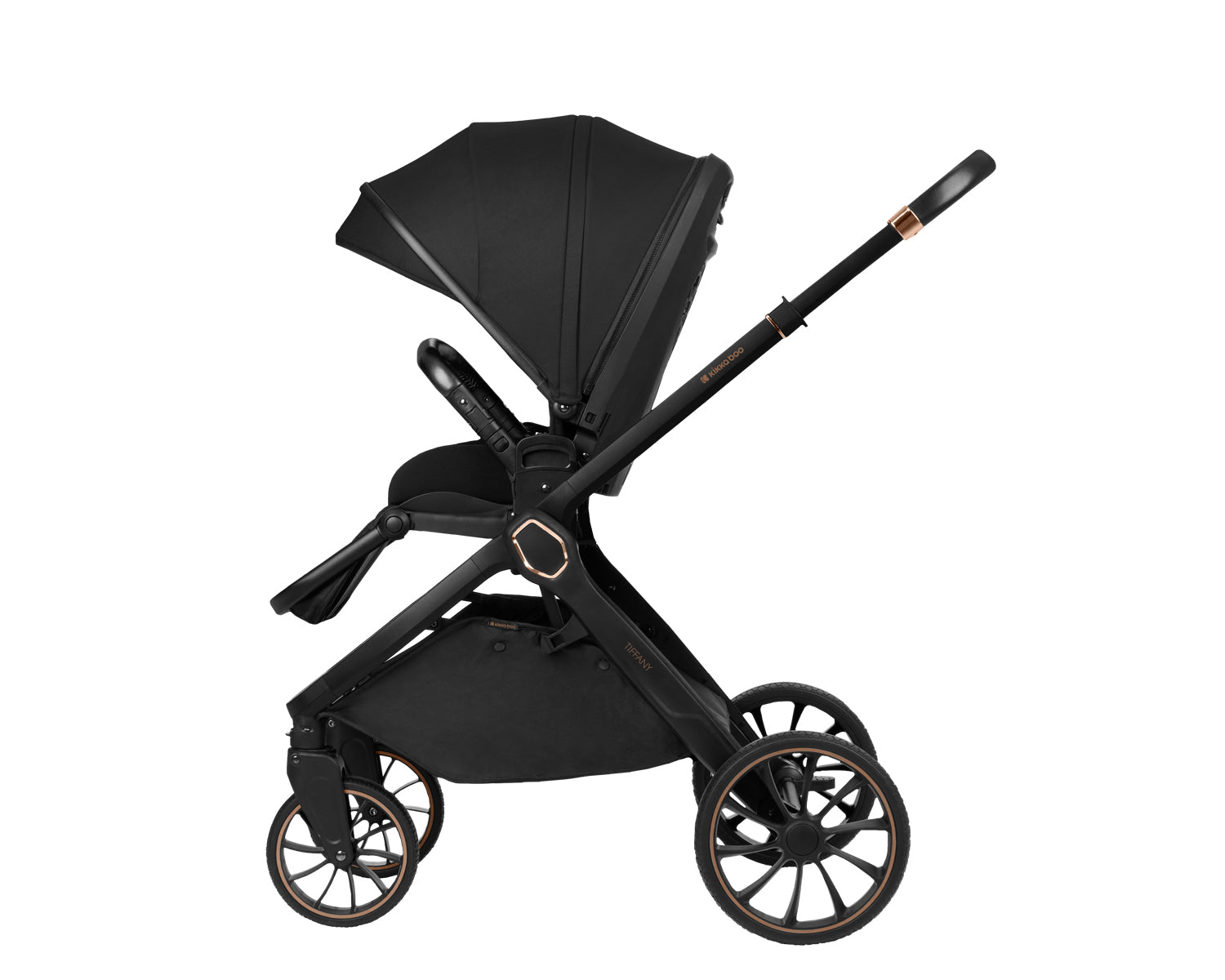 Комбинирана количка 2в1 с кош за новородено Tiffany Black 2024 - снимка 6