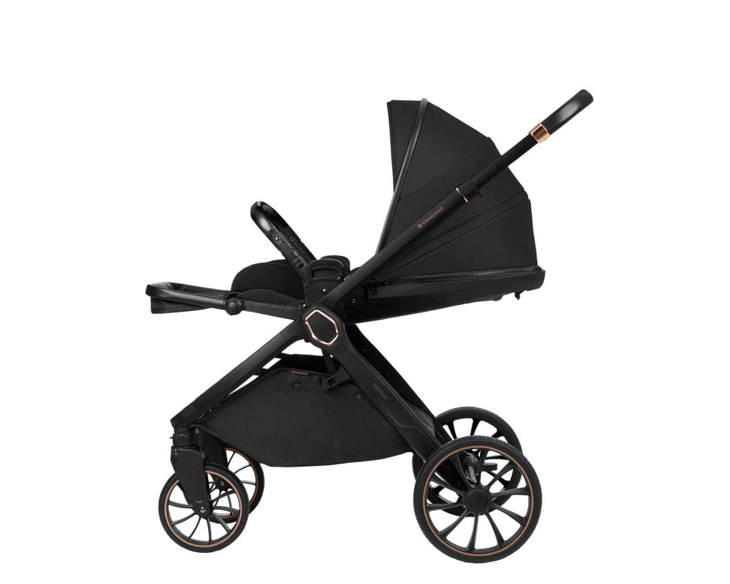 Комбинирана количка 2в1 с кош за новородено Tiffany Black 2024 - снимка 7