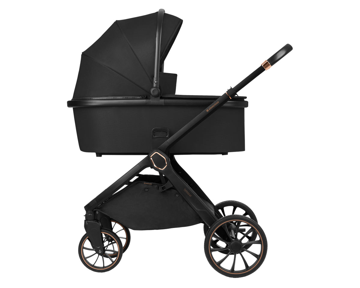 Комбинирана количка 2в1 с кош за новородено Tiffany Black 2024 - снимка 9