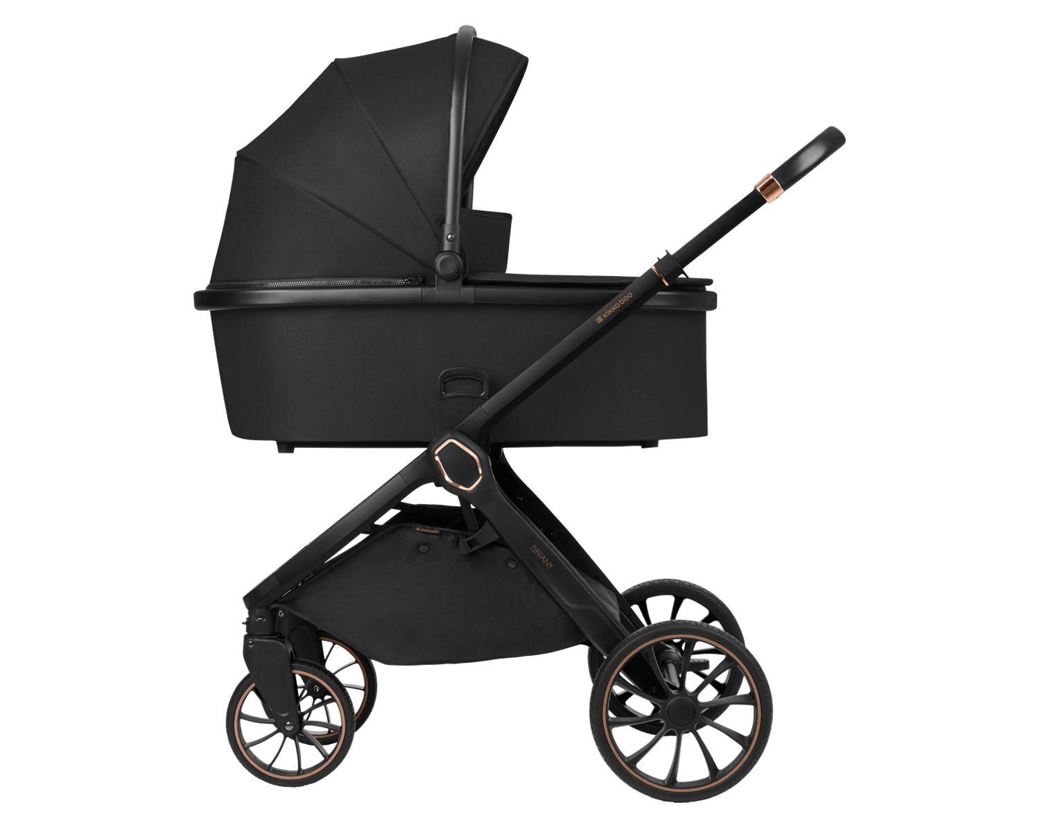 Комбинирана количка 2в1 с кош за новородено Tiffany Black 2024 - снимка 9
