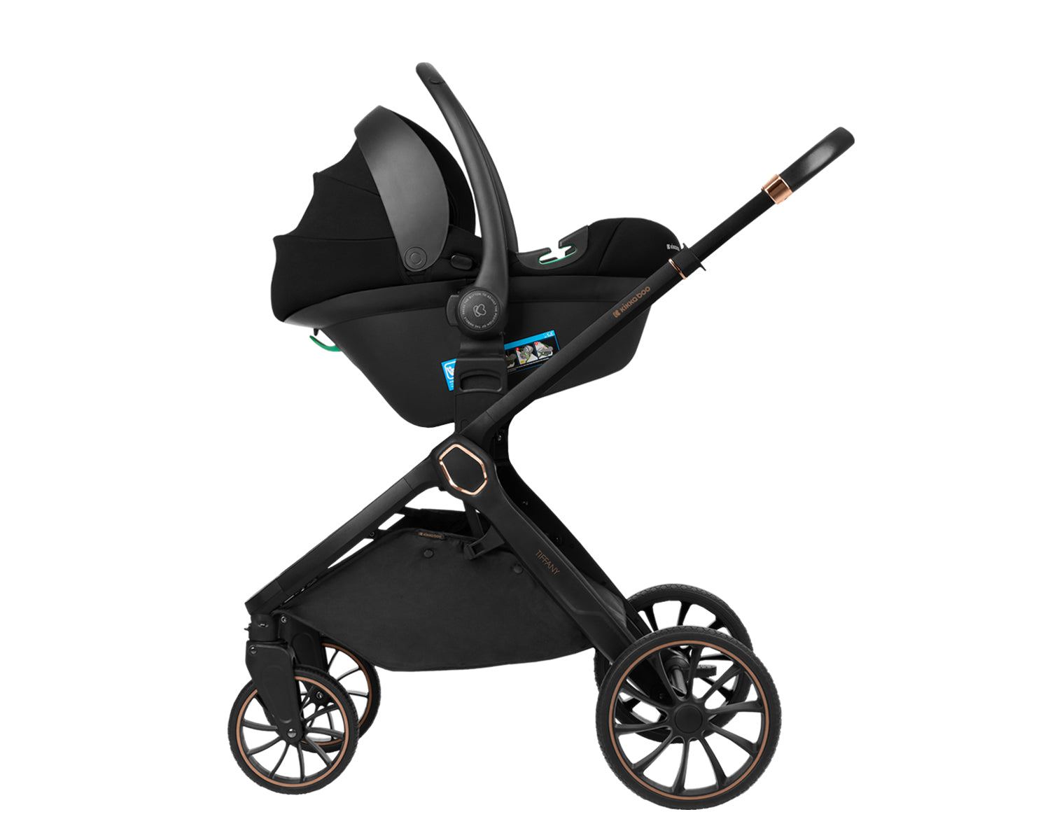 Комбинирана количка 2в1 с кош за новородено Tiffany Black 2024 - снимка 10