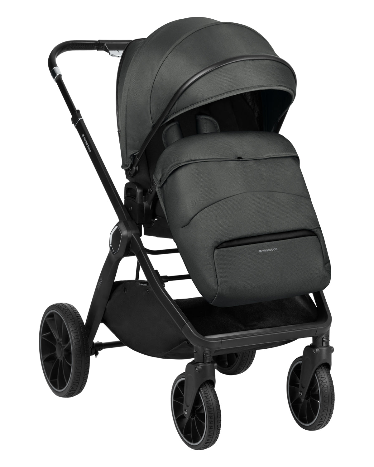 Комбинирана количка 2в1 с кош за новородено Tiffany Dark Grey 2024 - снимка 3