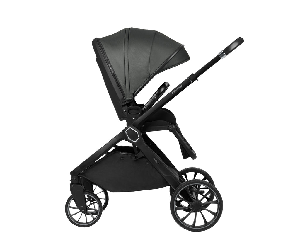 Комбинирана количка 2в1 с кош за новородено Tiffany Dark Grey 2024 - снимка 5
