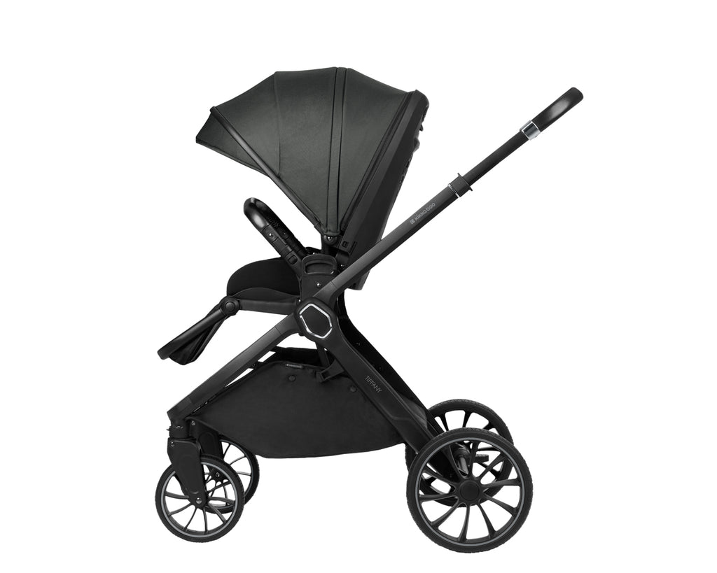Комбинирана количка 2в1 с кош за новородено Tiffany Dark Grey 2024 - снимка 6