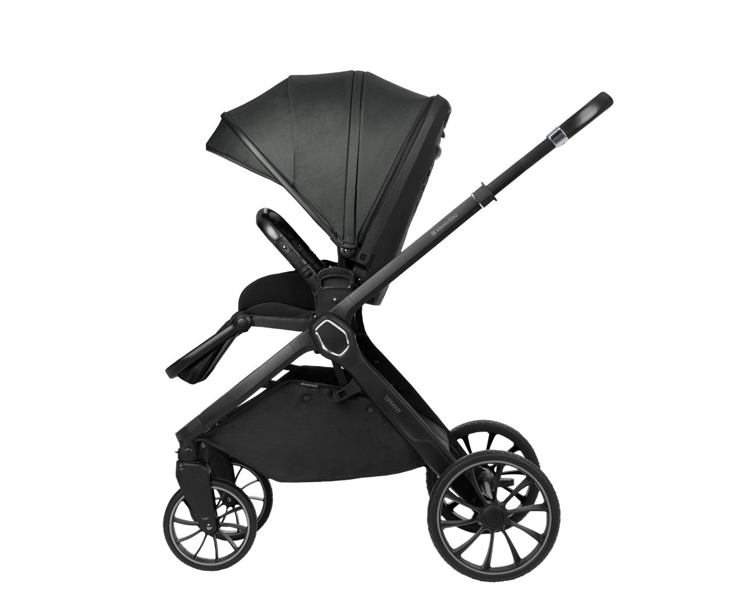 Комбинирана количка 2в1 с кош за новородено Tiffany Dark Grey 2024 - снимка 6