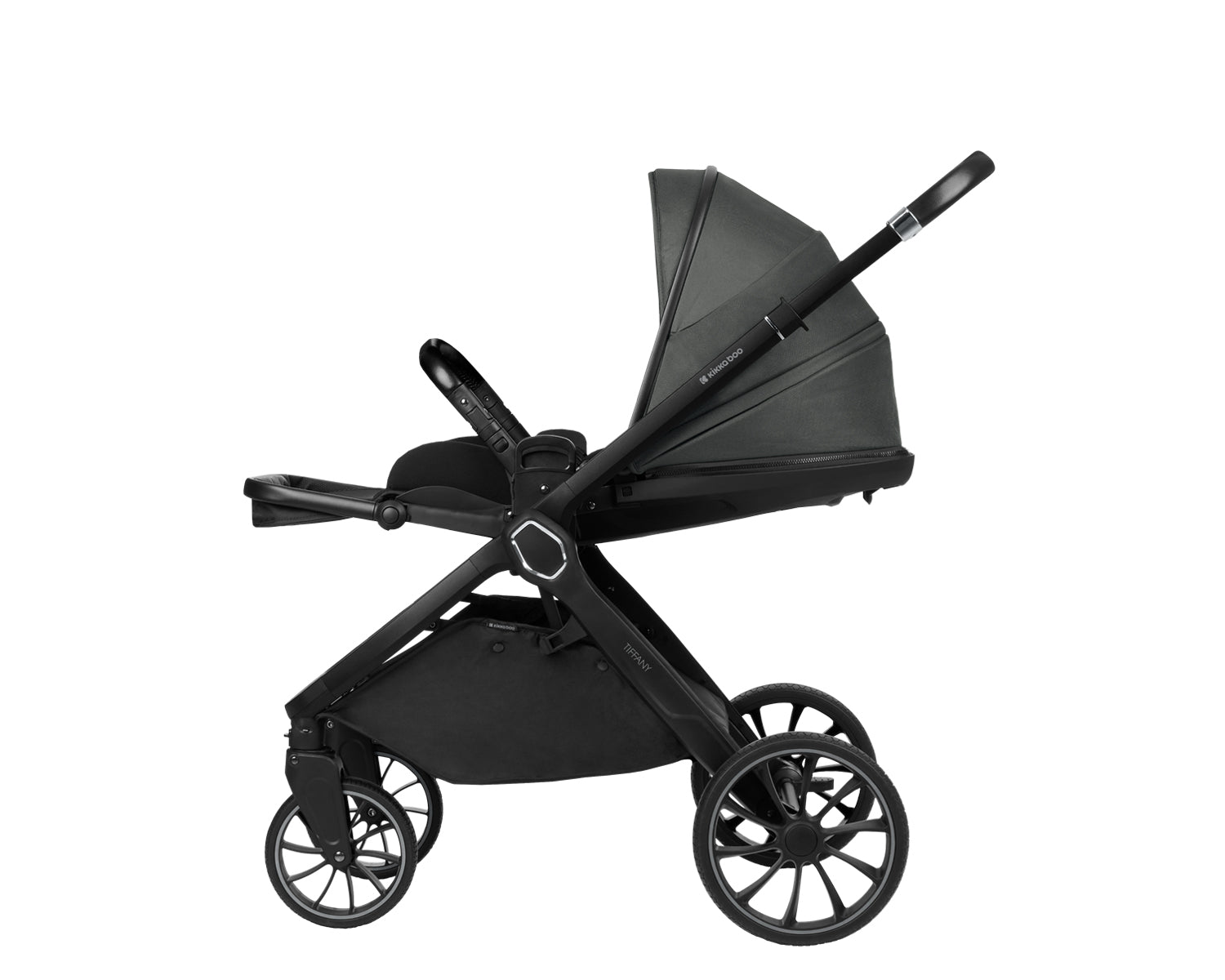 Комбинирана количка 2в1 с кош за новородено Tiffany Dark Grey 2024 - снимка 7