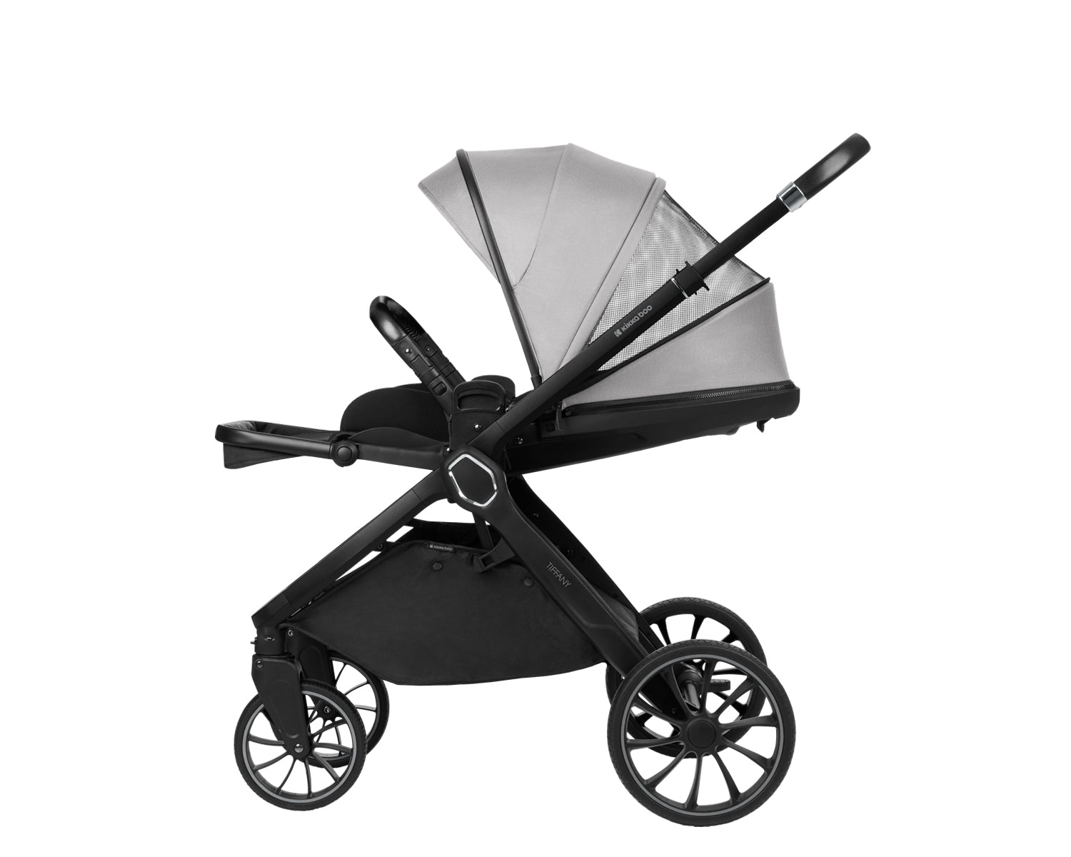 Комбинирана количка 2в1 с кош за новородено Tiffany Light Grey 2024 - снимка 8