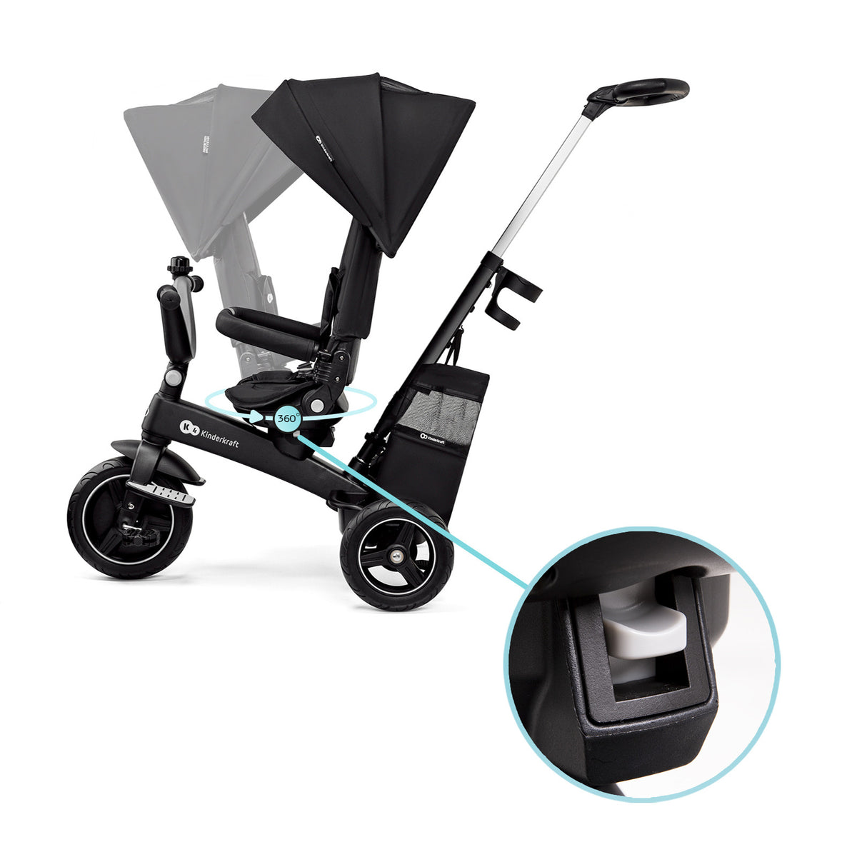 KinderKraft EASYTWIST черна триколка KREASY00BLK0000 - снимка 4