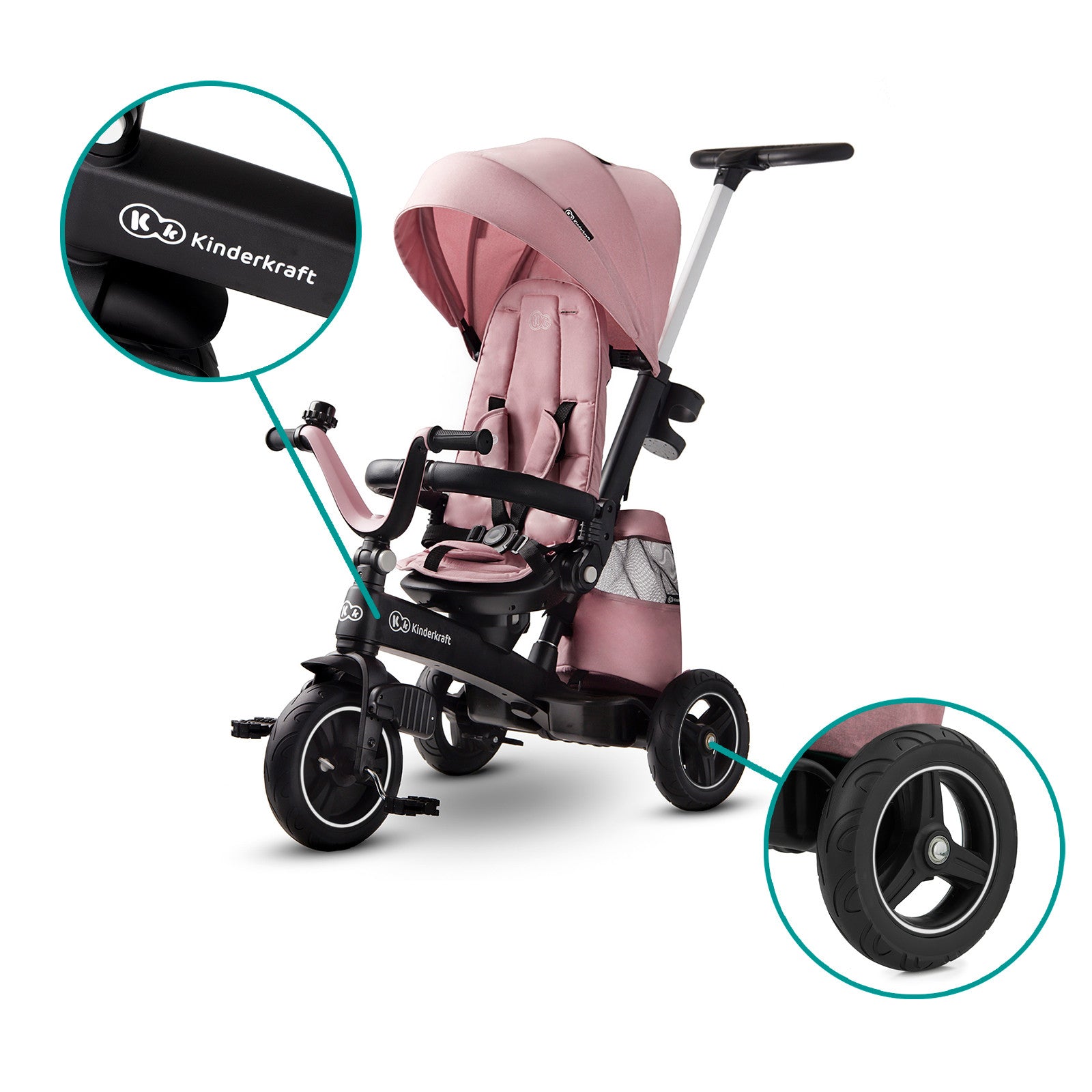 KinderKraft EASYTWIST розова триколка KKRETWIPNK - снимка 3