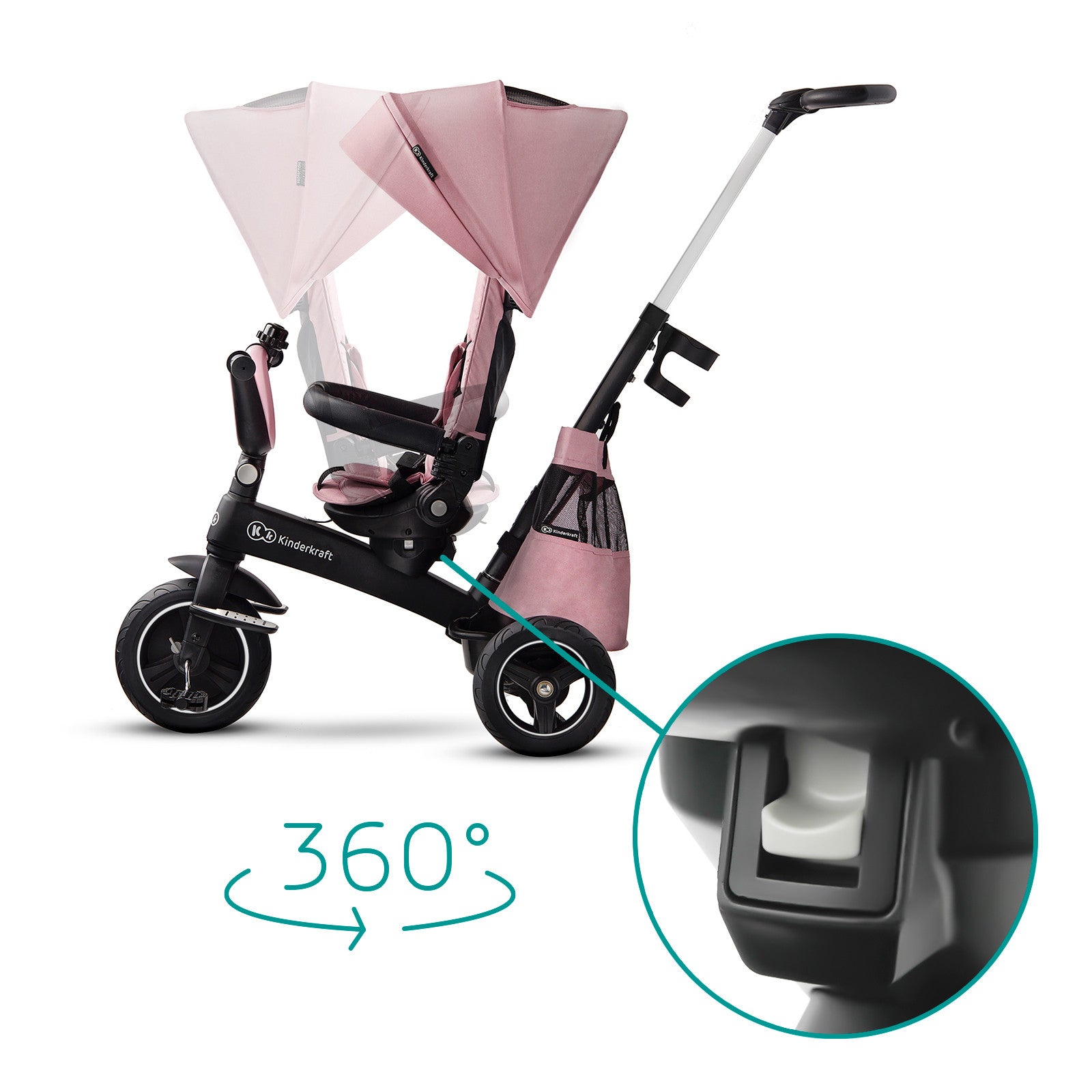 KinderKraft EASYTWIST розова триколка KKRETWIPNK - снимка 9
