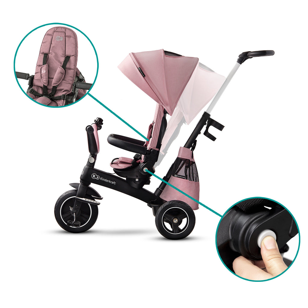 KinderKraft EASYTWIST розова триколка KKRETWIPNK - снимка 11