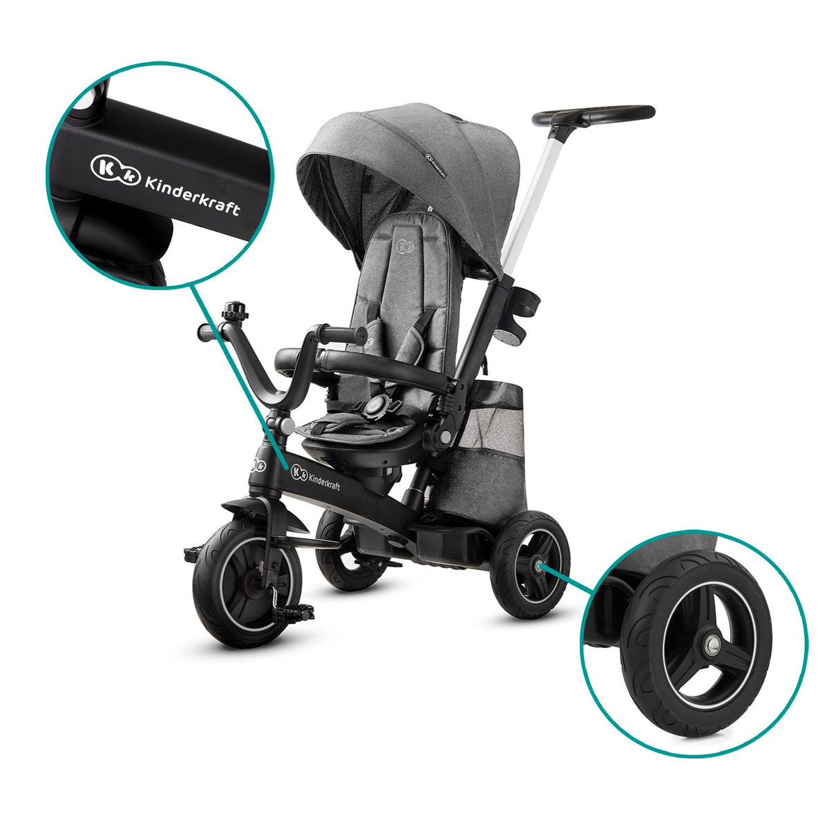 KinderKraft EASYTWIST сива триколка KKRETWIGRY - снимка 7
