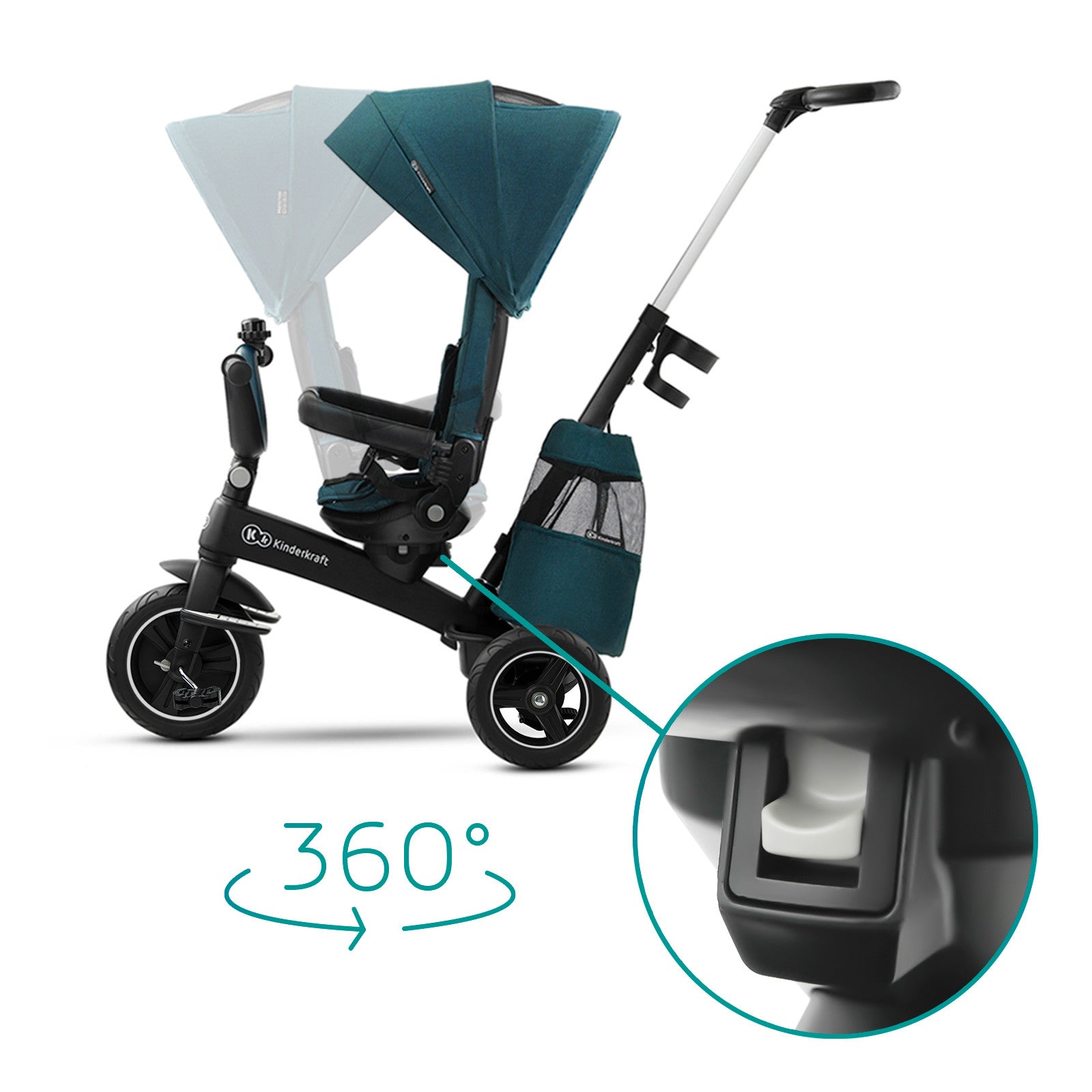 KinderKraft EASYTWIST зелена триколка KKRETWIGRE - снимка 7