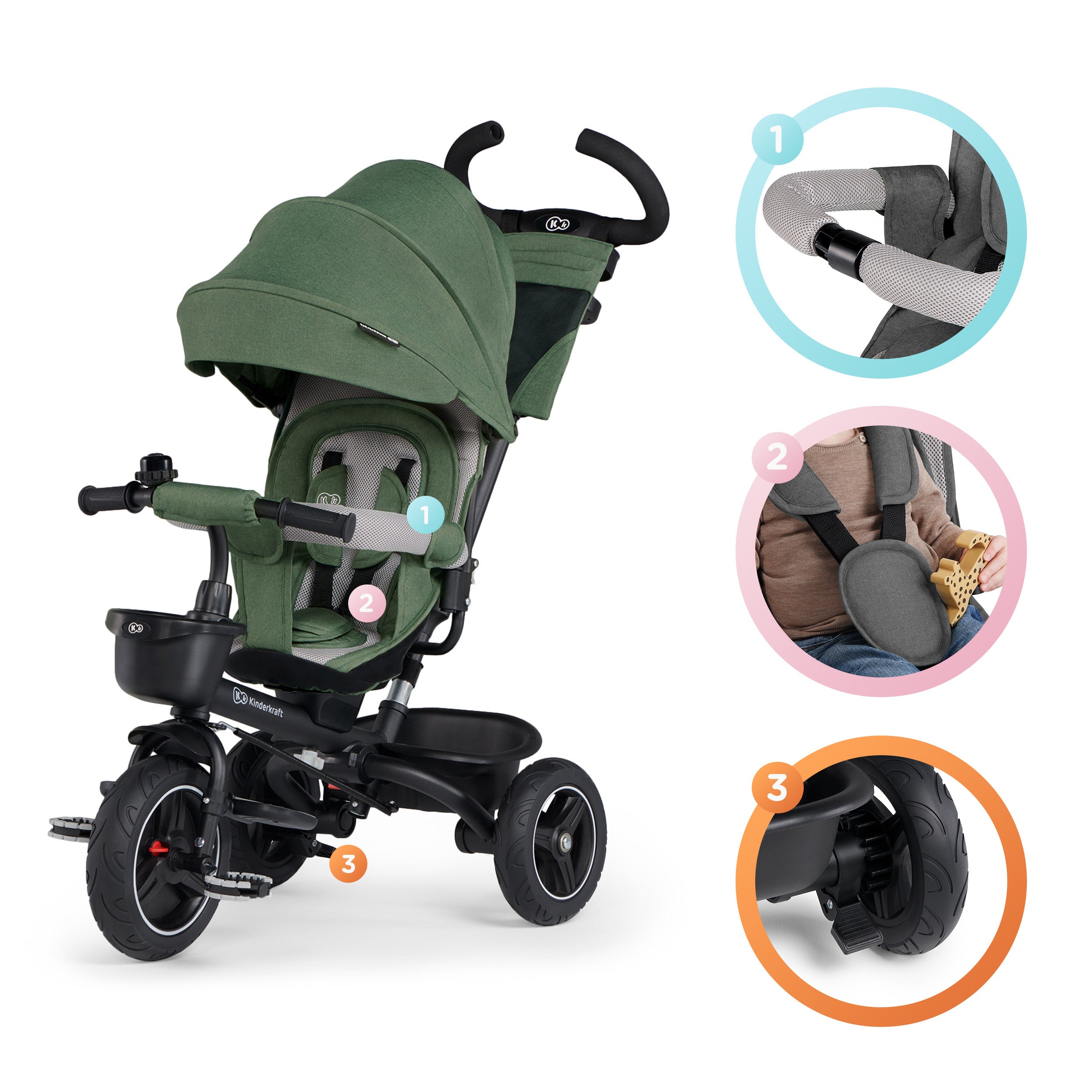 Kinderkraft SPINSTEP триколка зелена KRSPST00GRE - снимка 12