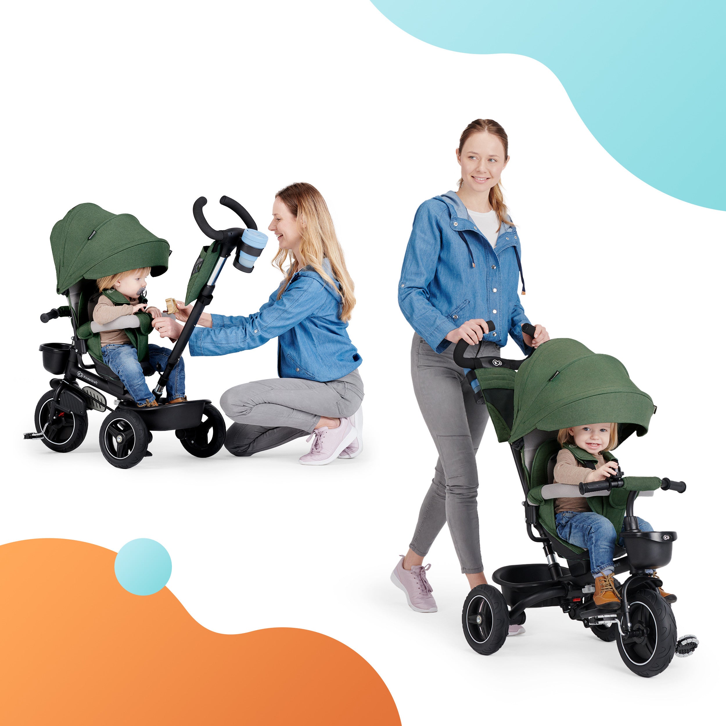 Kinderkraft SPINSTEP триколка зелена KRSPST00GRE - снимка 16