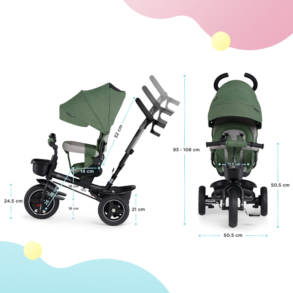 Kinderkraft SPINSTEP триколка зелена KRSPST00GRE - снимка 19