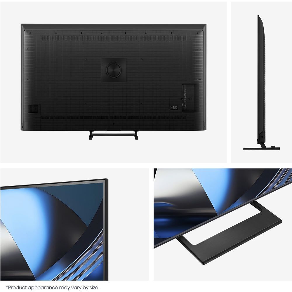 Hisense 65U7SE 65 инча Mini LED телевизор: заден панел, профил и детайли на стойката