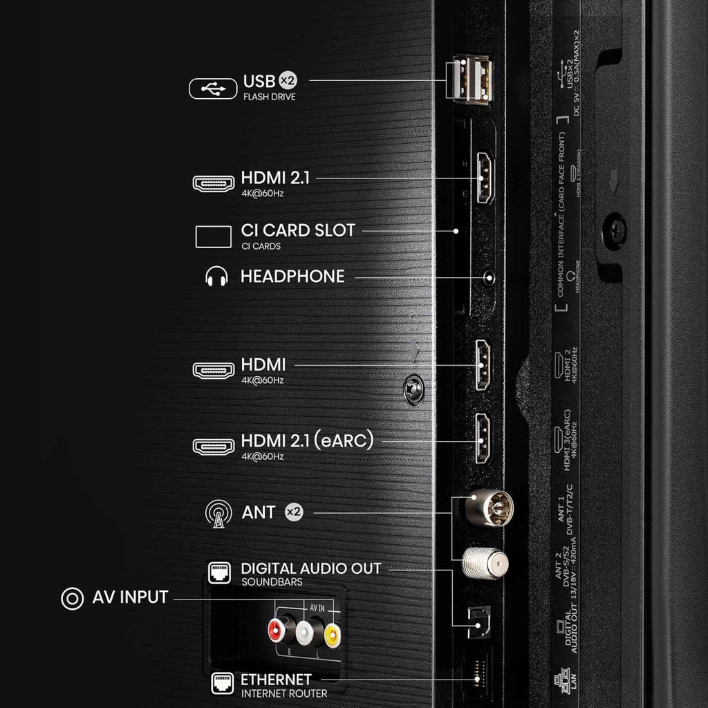 Hisense 43A6Q 43 инча 4K UHD телевизор: HDMI USB и странични входове
